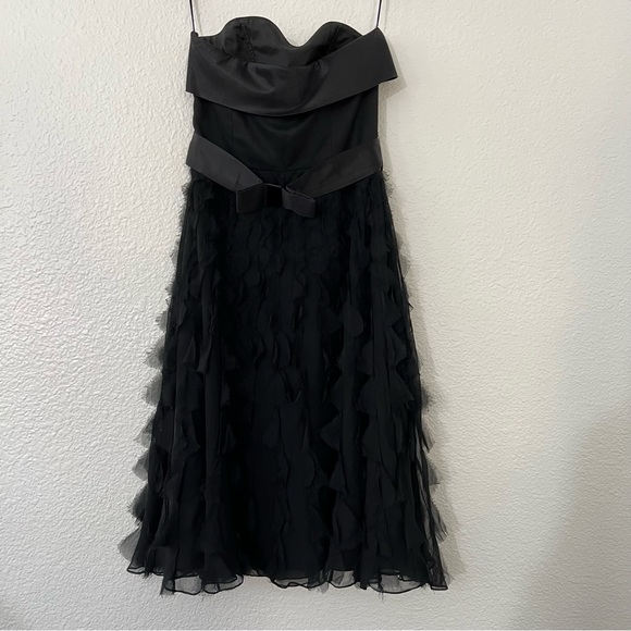 White House black market silk layered strapless dress - Picture 4 of 9